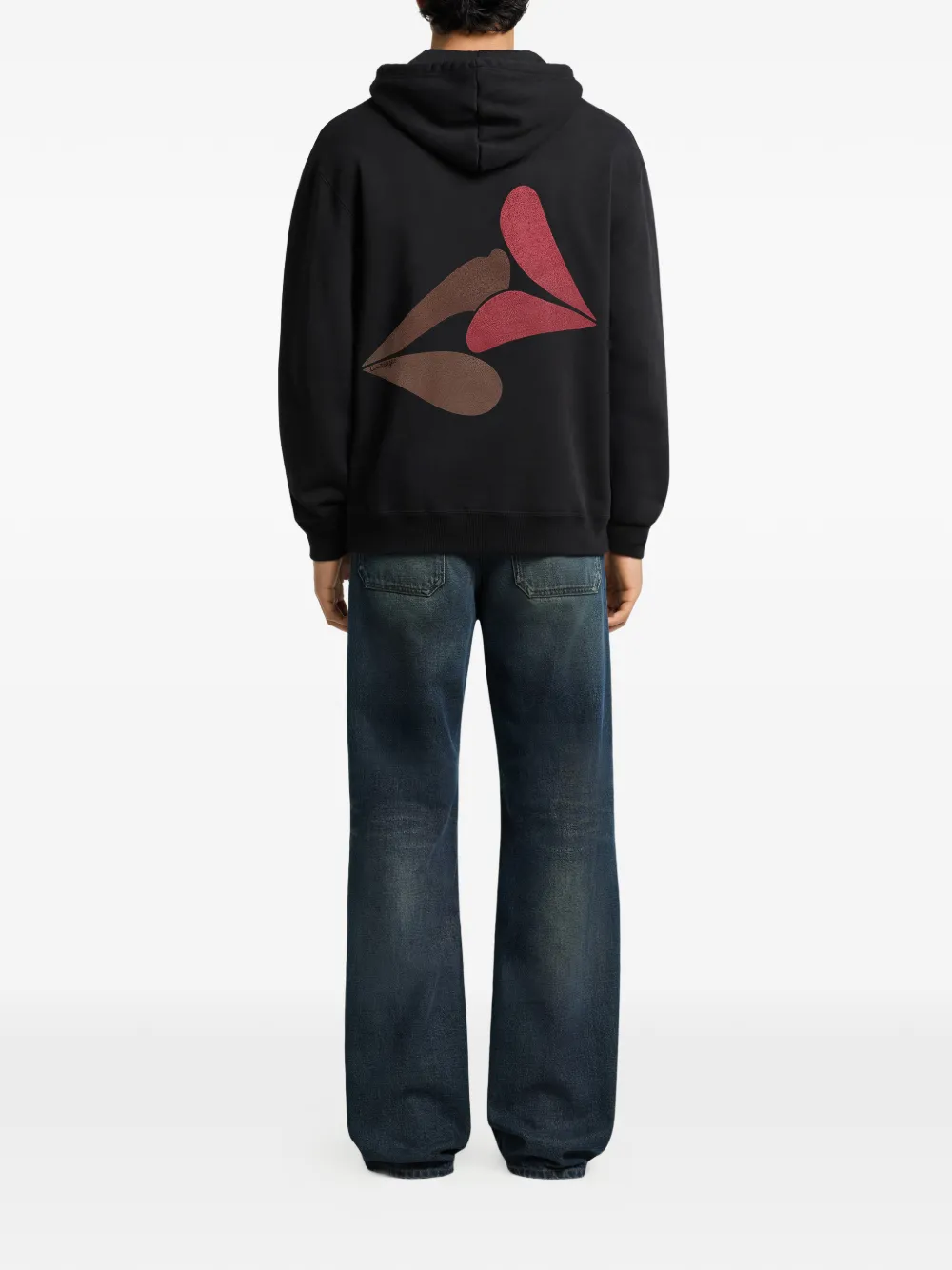 Courrèges Kiss hoodie met print Zwart