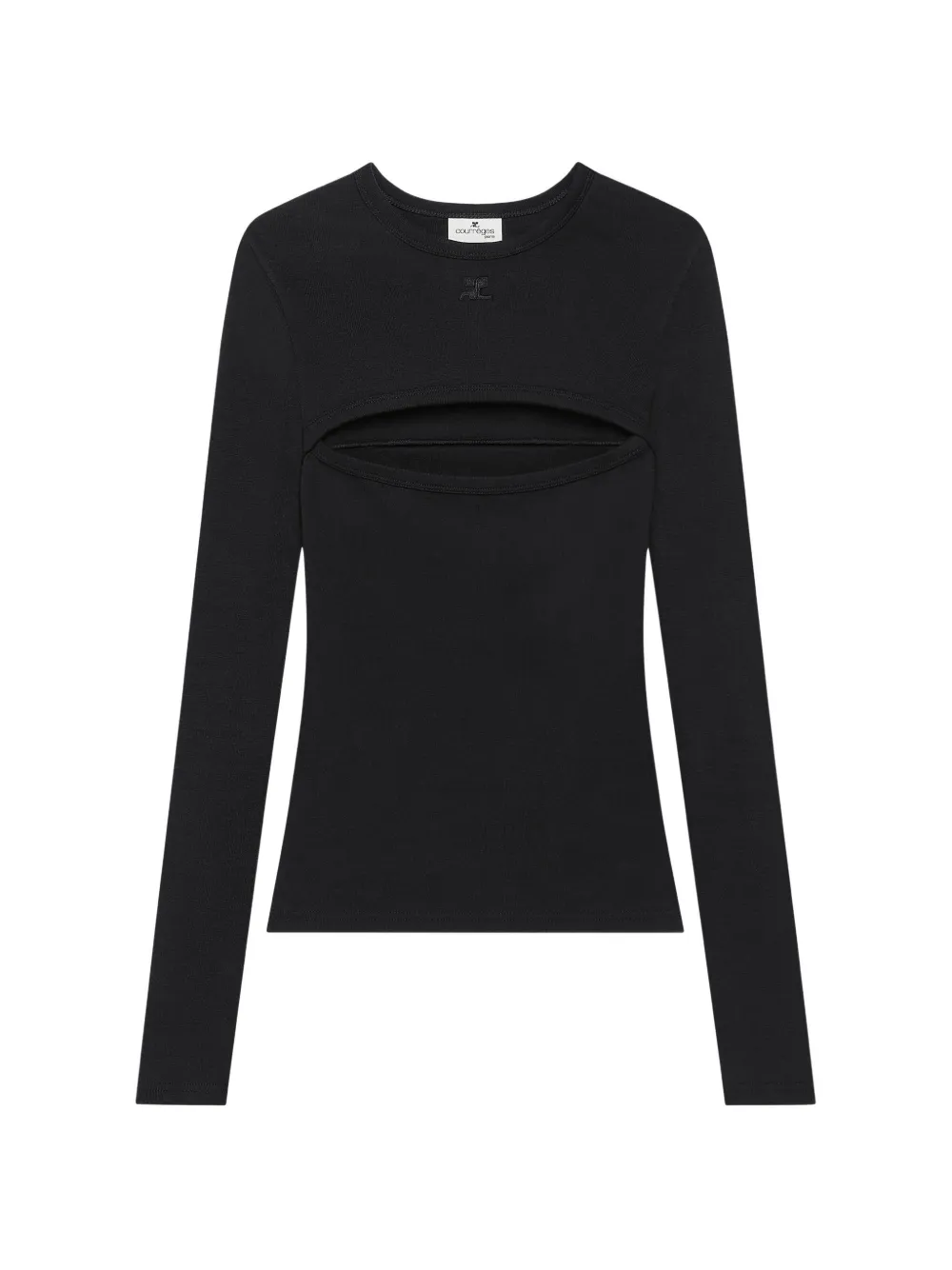 Courrèges slash long-sleeve T-shirt - Nero