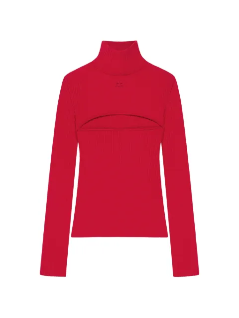 Courrèges rib-knit slash-detail sweater