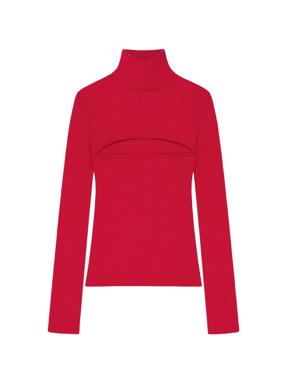 Courrèges Ribgebreide trui met sjerp detail Rood