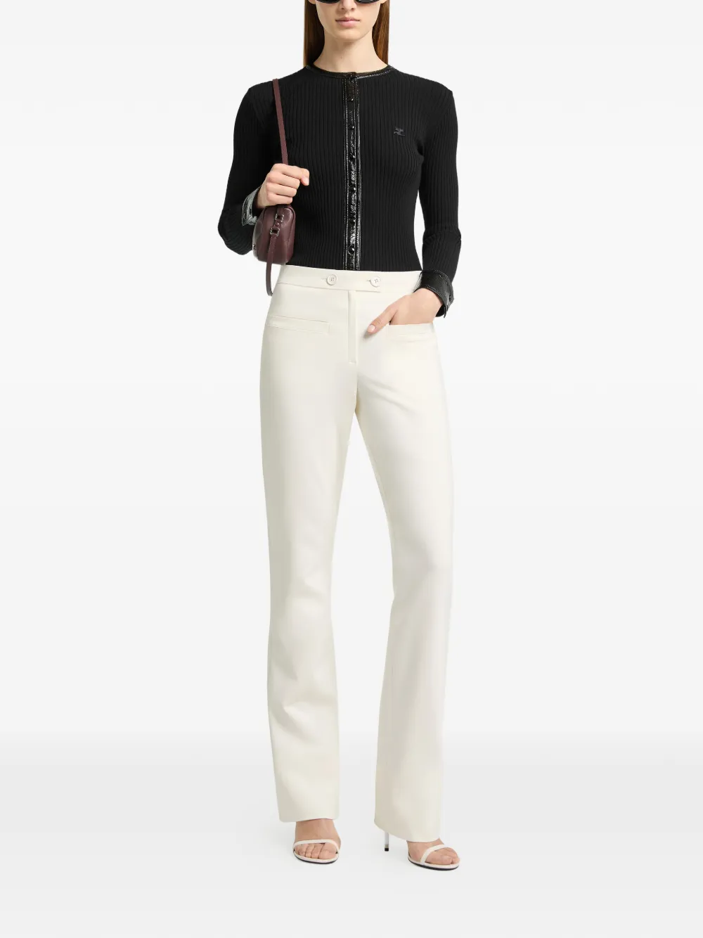 Courrèges Bootcut broek Beige