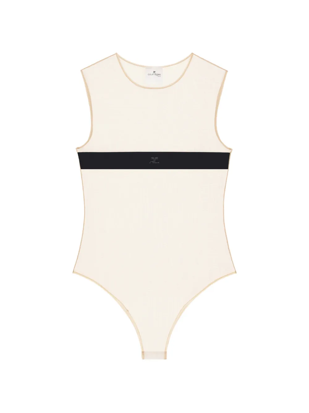 Courrèges transparent tulle bodysuit - Nero