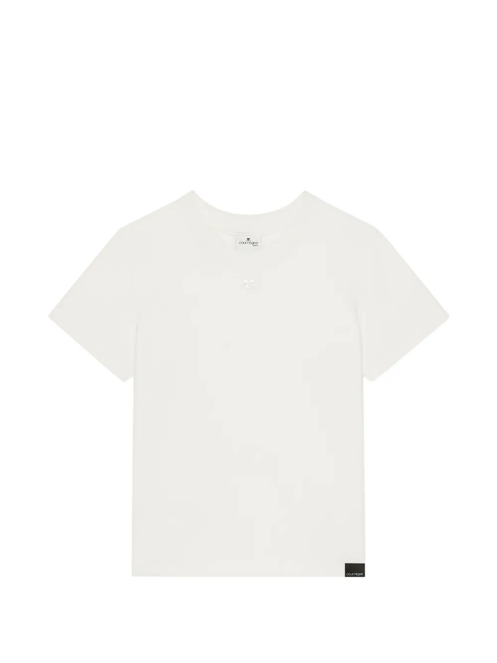 Courrèges logo-patch T-shirt - Bianco