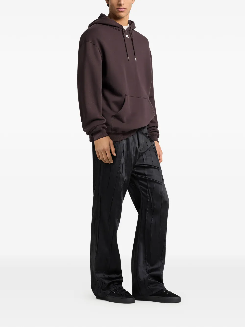 Courrèges AC hoodie met logo-patch met trekkoord Rood