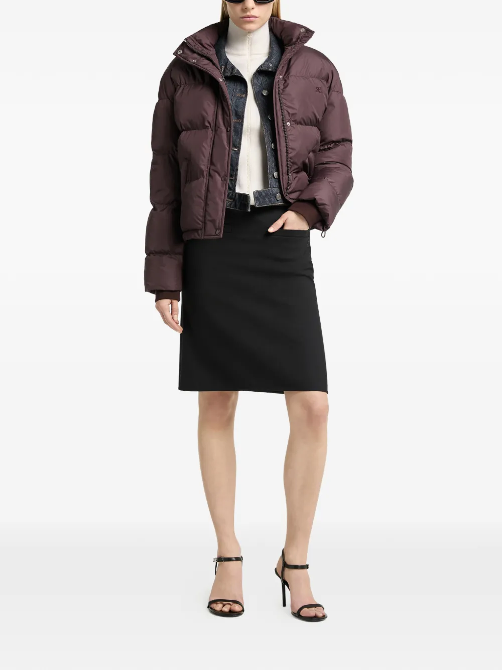 Courrèges Cropped donsjack Rood