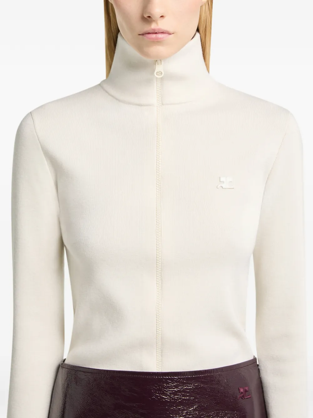 Courrèges Vest met geborduurd logo Beige