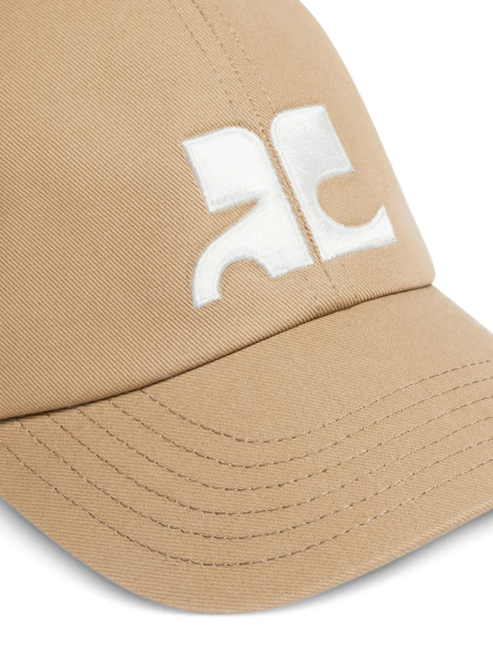 Courrèges Katoenen pet met AC-logo Beige