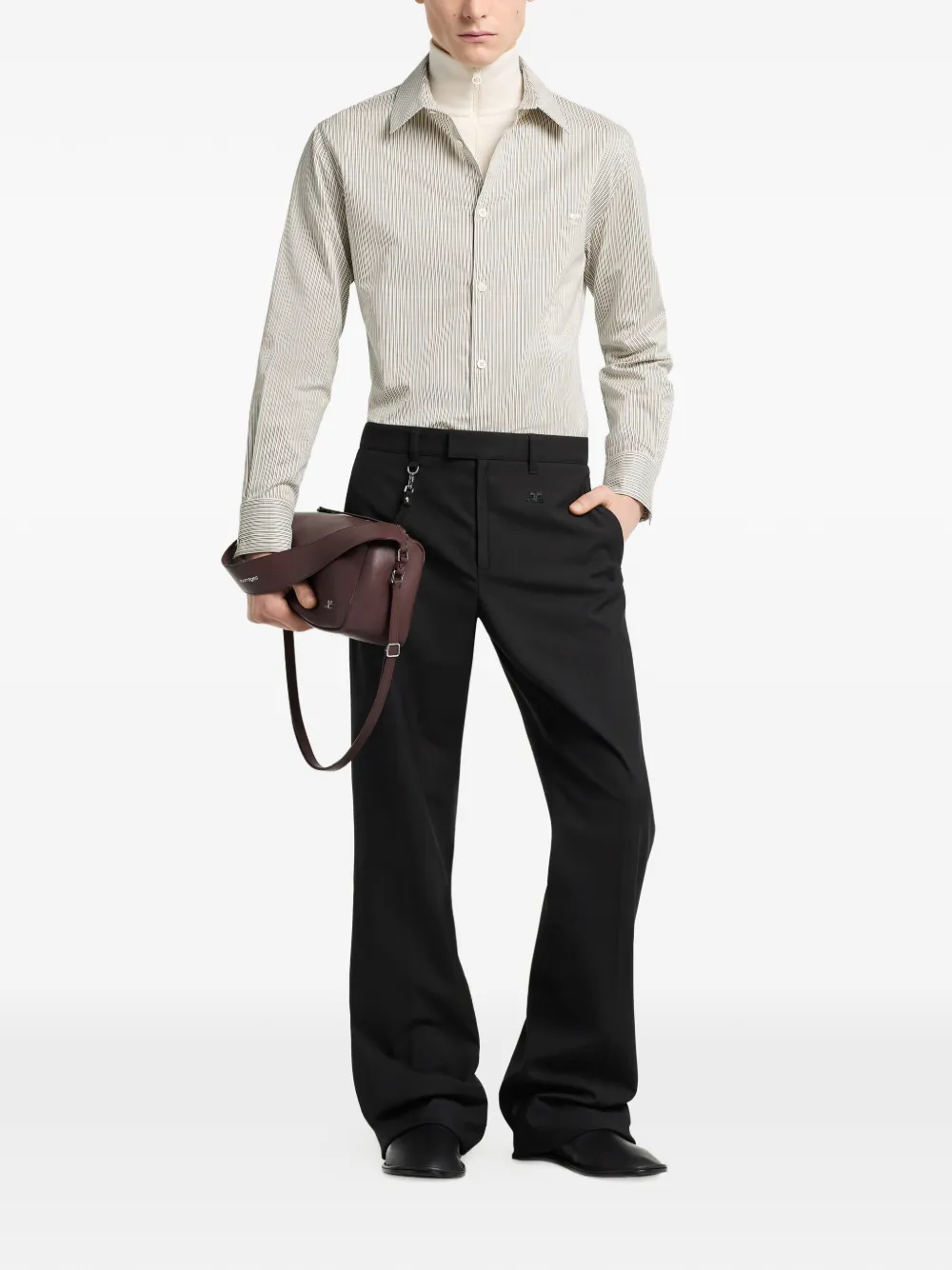 Courrèges Gestreept overhemd Beige