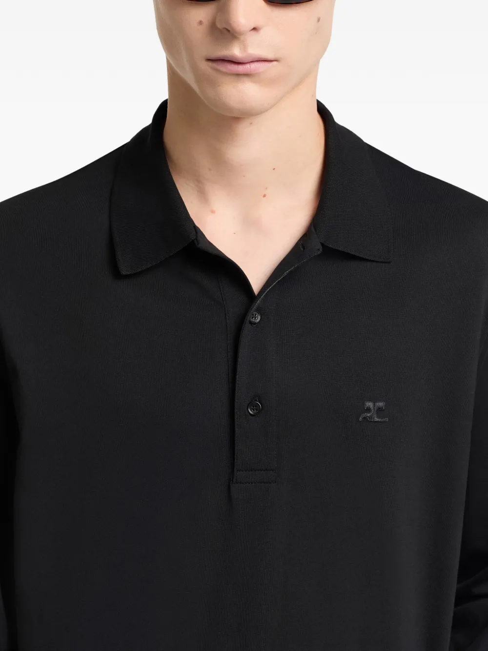 Courrèges AC poloshirt met logo-detail Zwart