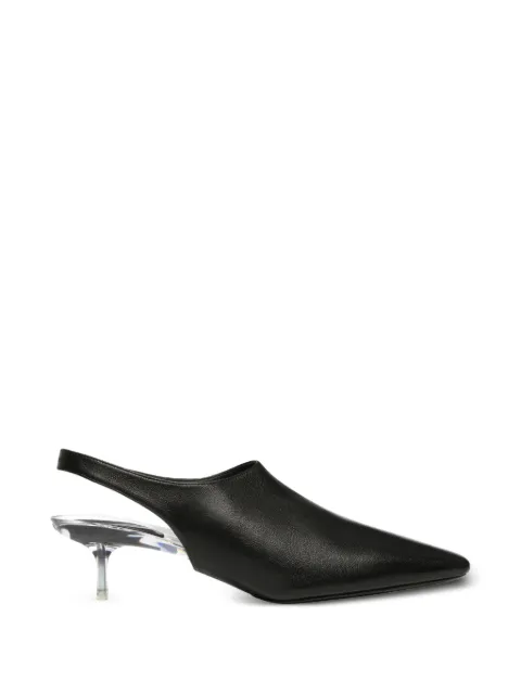 Courrèges zapatillas con tira trasera y tacón transparente