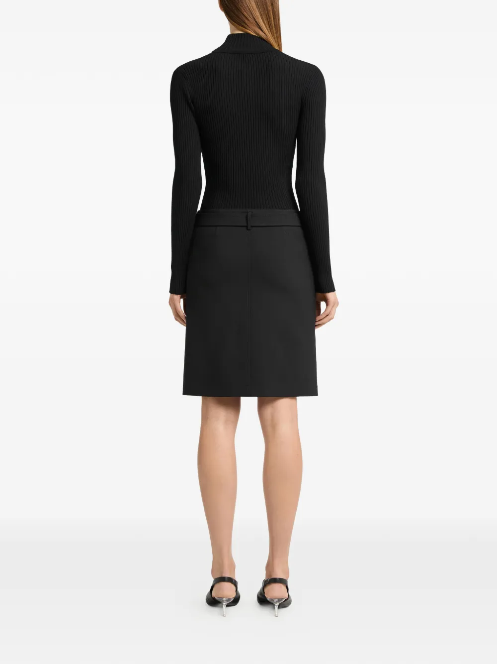 Courrèges Mini-rok met dubbele rij knopen Zwart