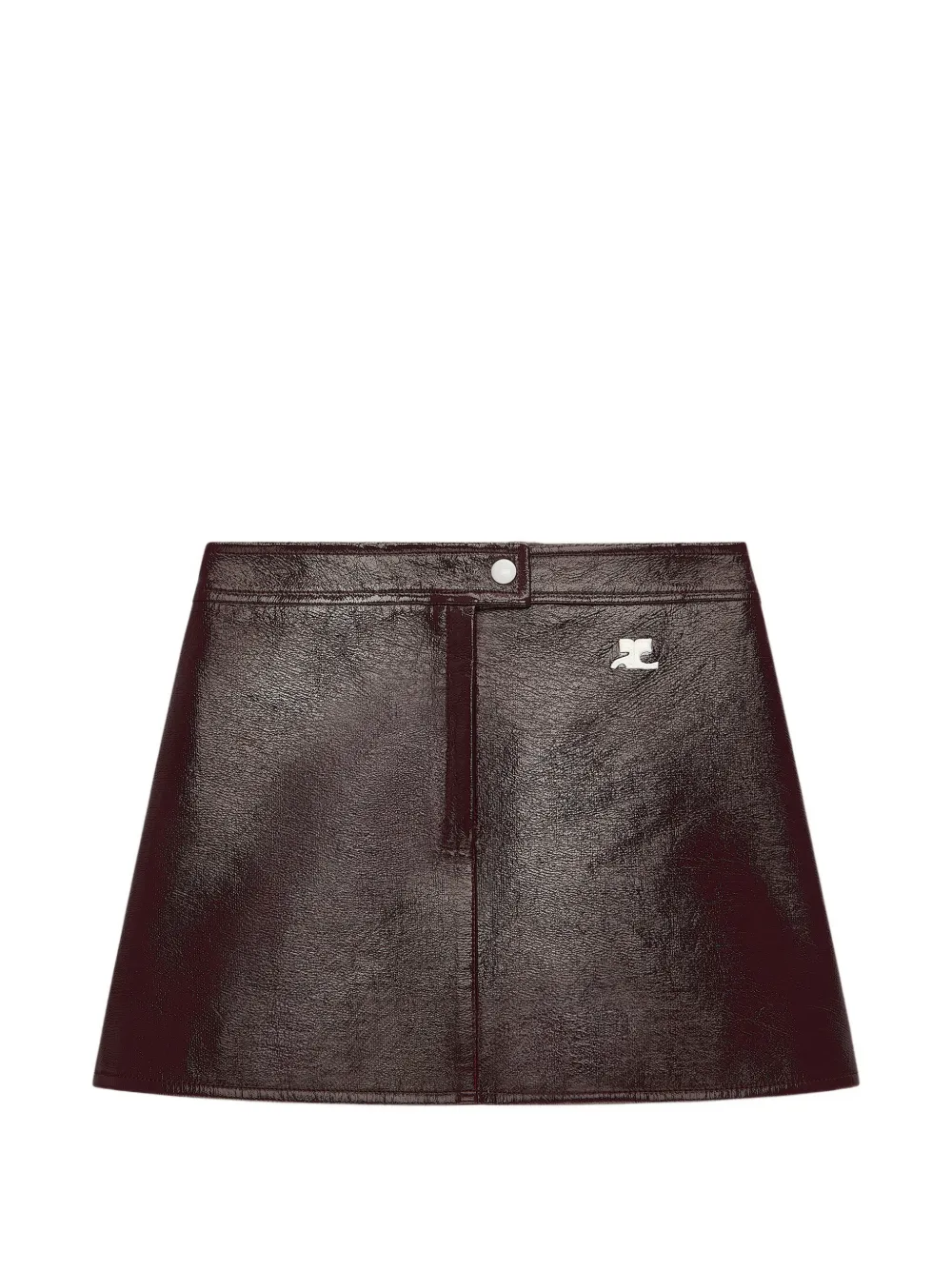 Courrèges logo-patch vinyl-effect mini skirt - Rosso