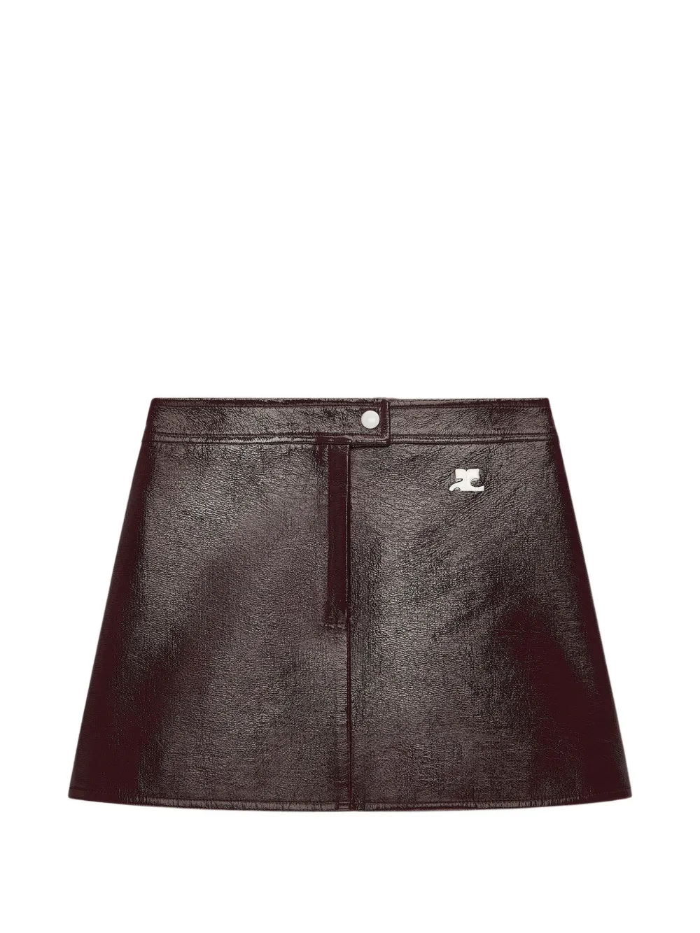 Courrèges Mini-rok met logopatch en vinyl-effect Rood