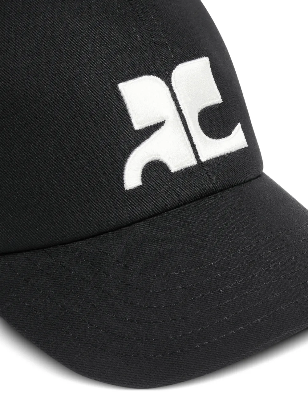 Courrèges AC pet met geborduurd logo Zwart