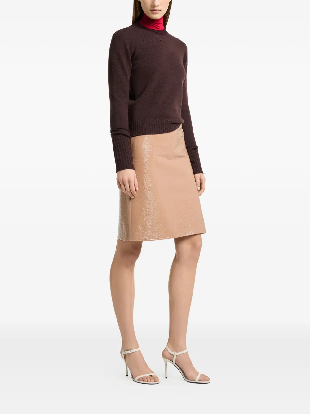 Courrèges A-lijn mini-rok Beige