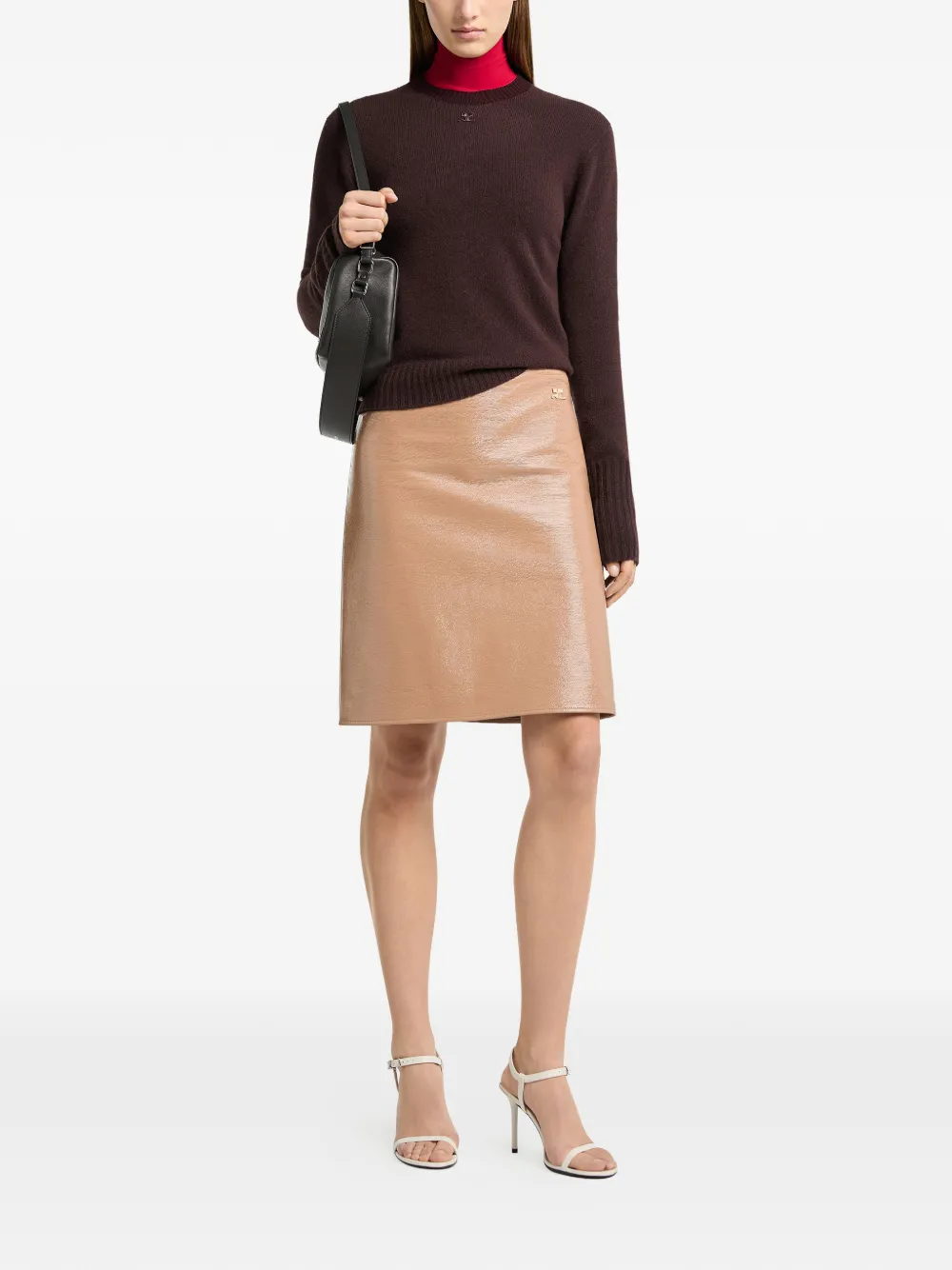 Courrèges A-lijn mini-rok Beige