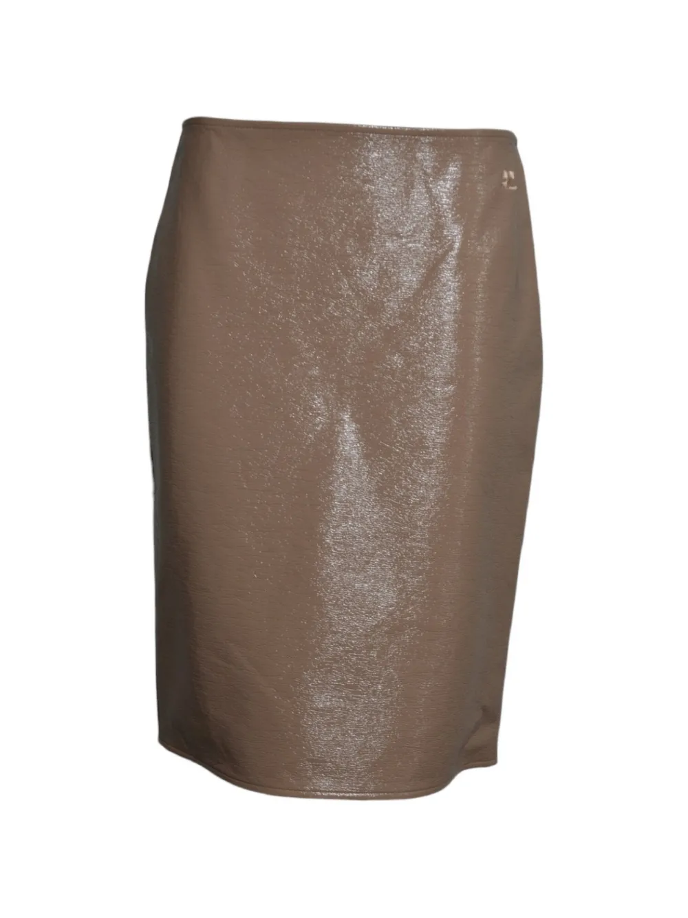 Courrèges vinyl A-line knee-length skirt - Toni neutri