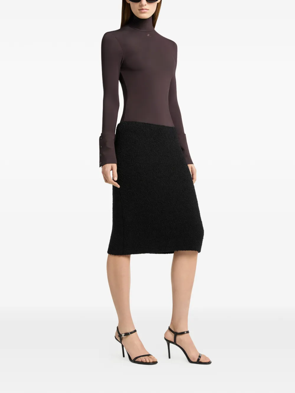 Courrèges Bouclette midi-rok Zwart