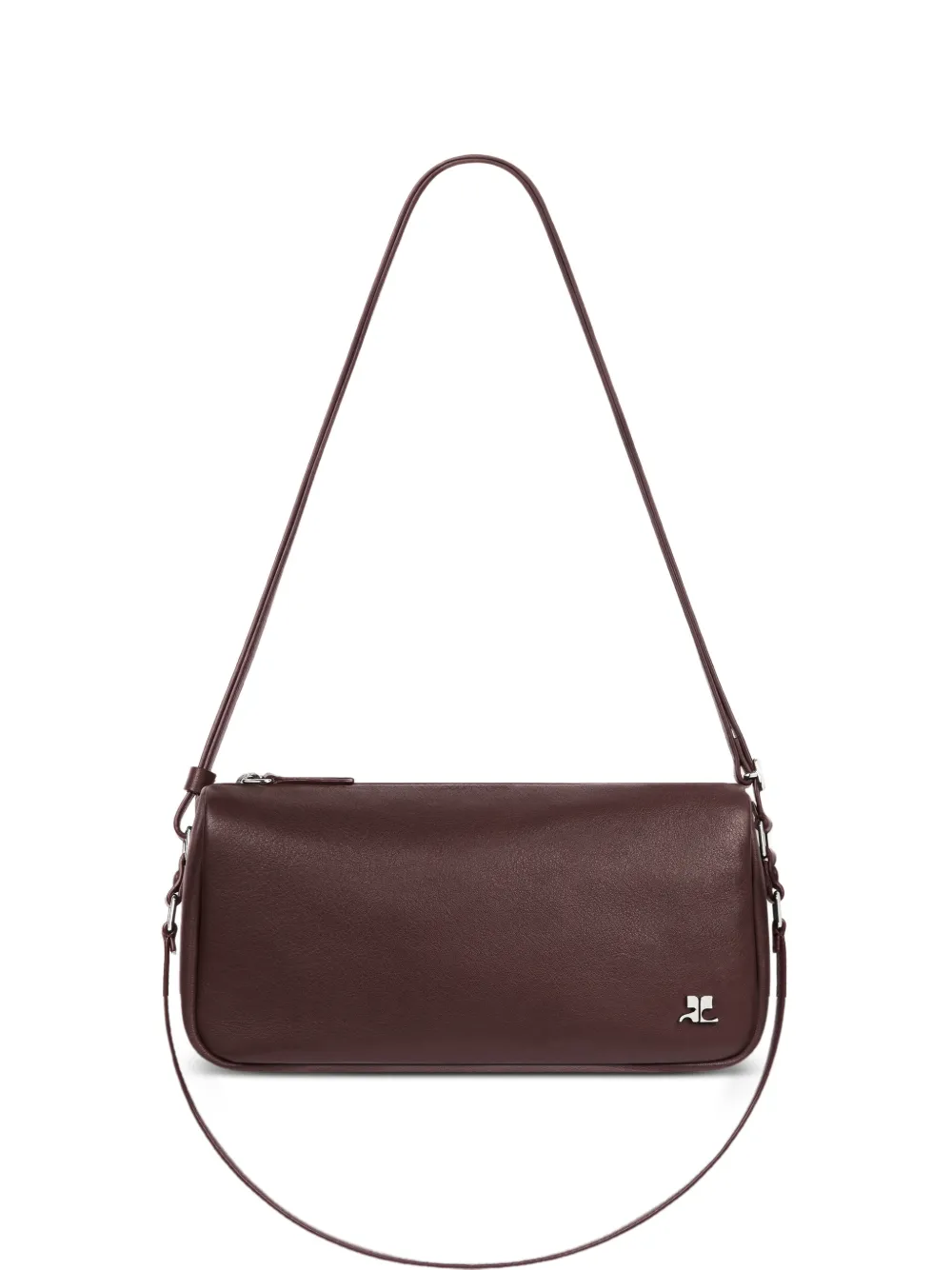 Courrèges small Three Sixty leather shoulder bag - Marrone
