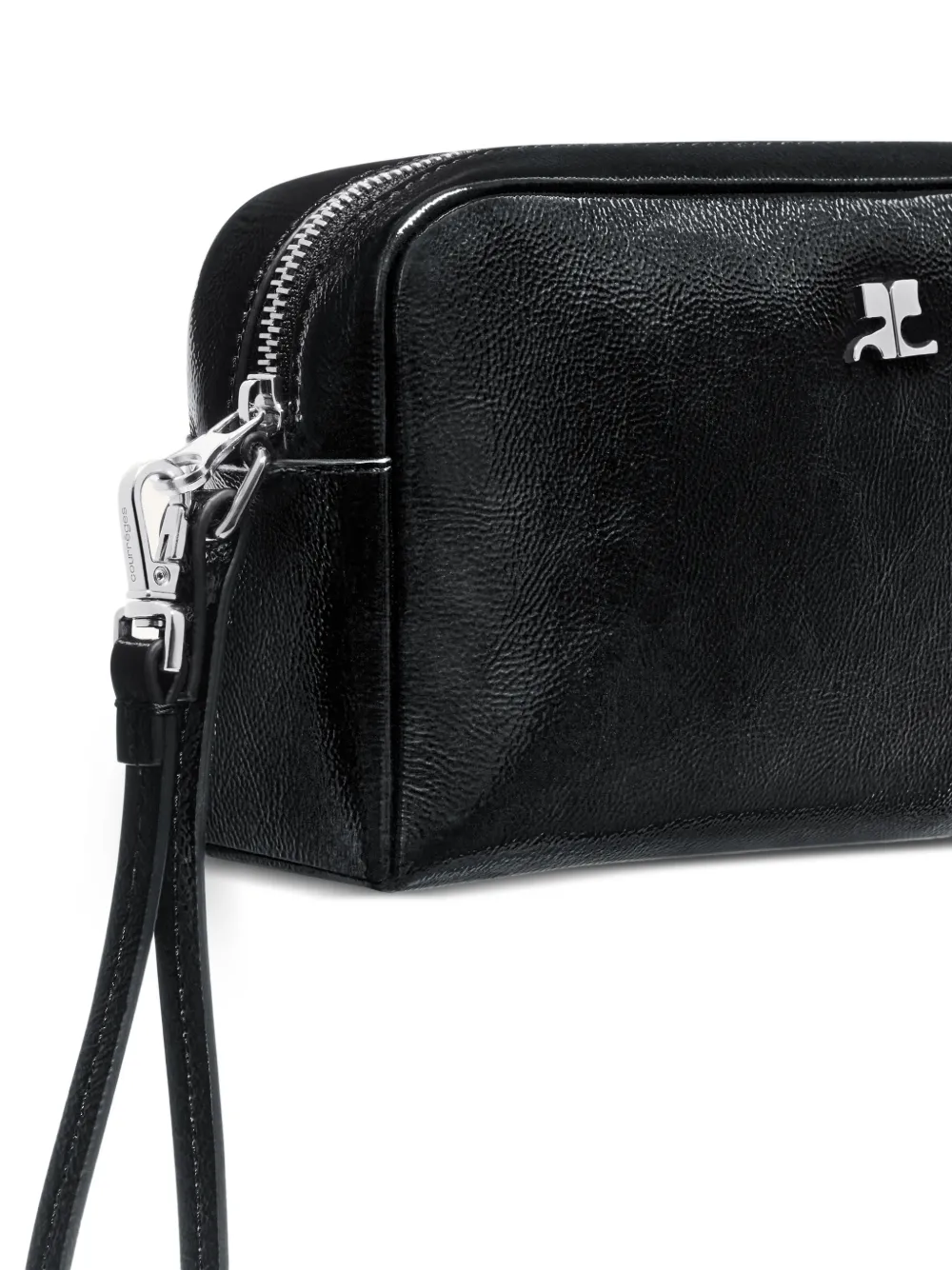 Courrèges Naplack mini-tas met logoplakkaat Zwart