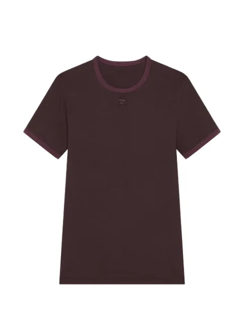 Courrèges Signature contrast-trim logo-patch T-shirt