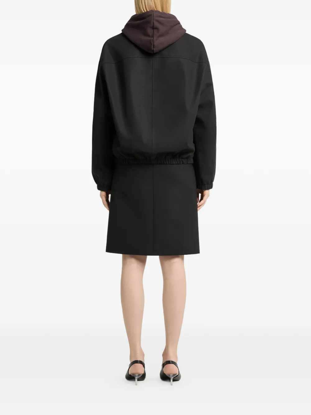 Courrèges Bomberjack met vinyl kraag Zwart