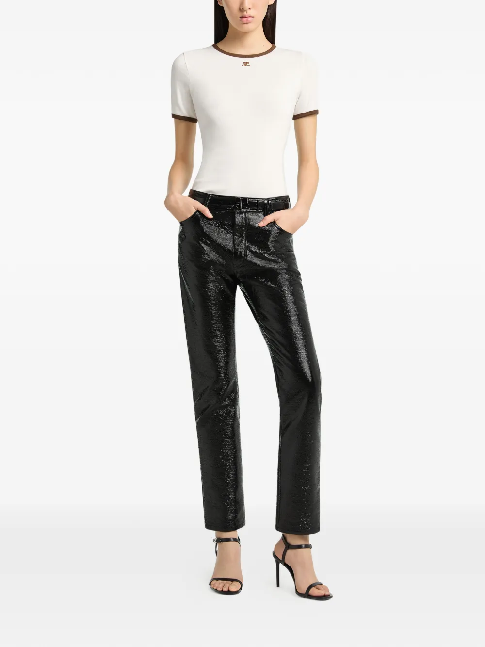Courrèges Signature T-shirt met korte mouwen Wit