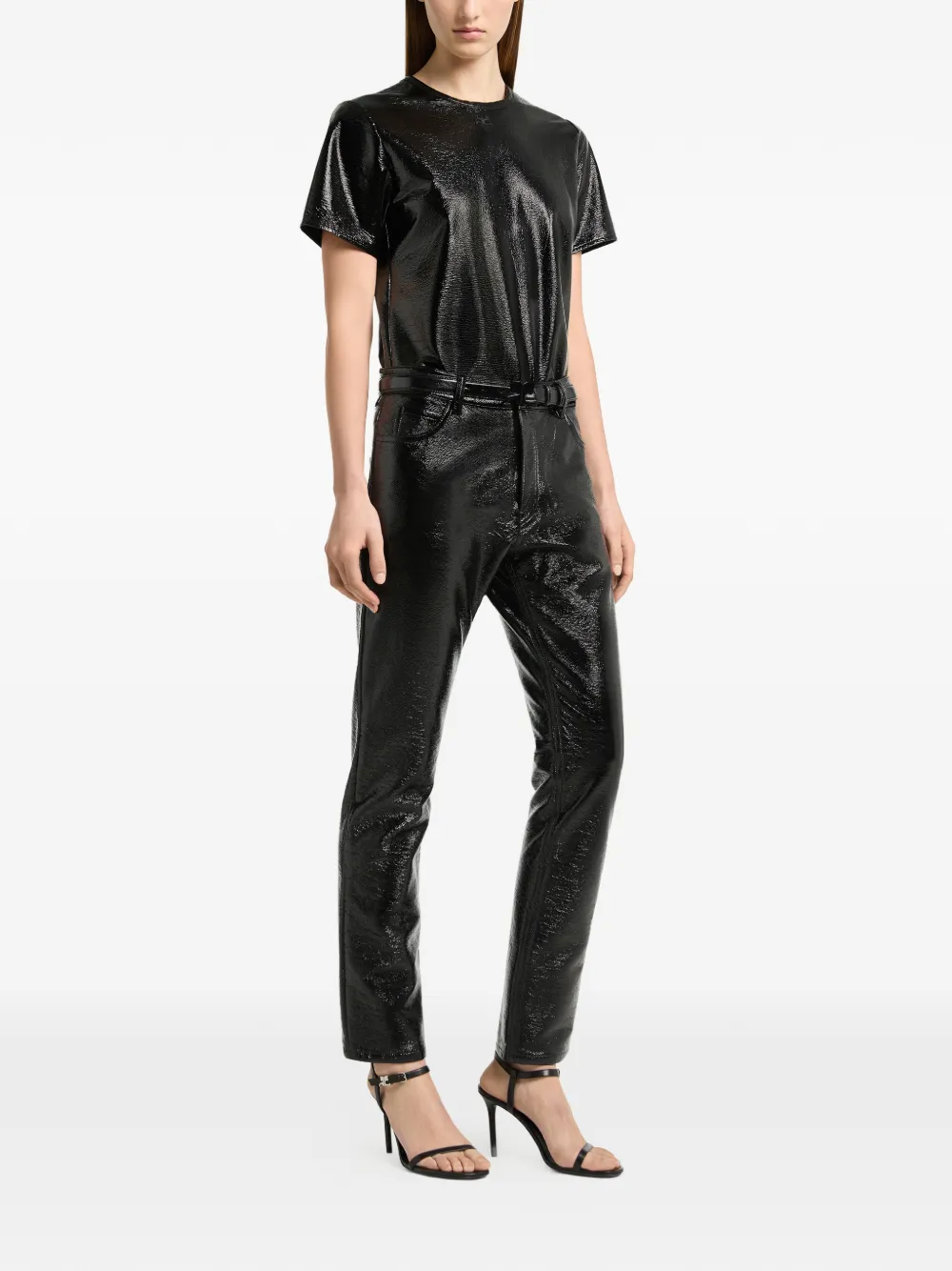 Courrèges T-shirt met logopatch Zwart