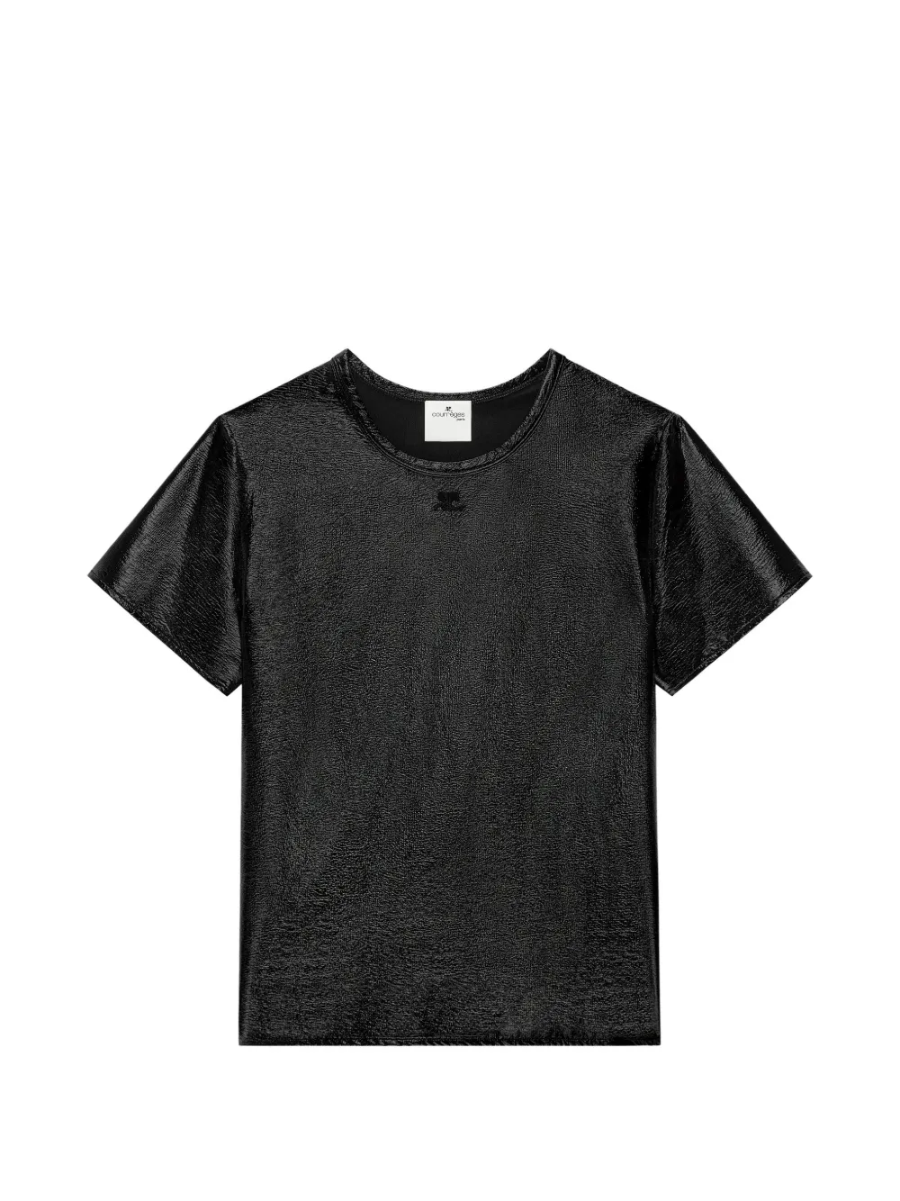 Courrèges T-shirt con applicazione logo - Nero