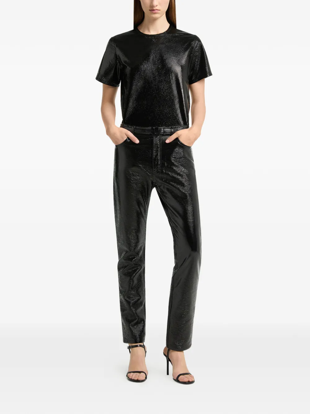 Courrèges T-shirt met logopatch Zwart