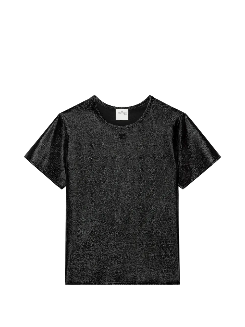 Courrèges T-shirt con applicazione logo - Nero