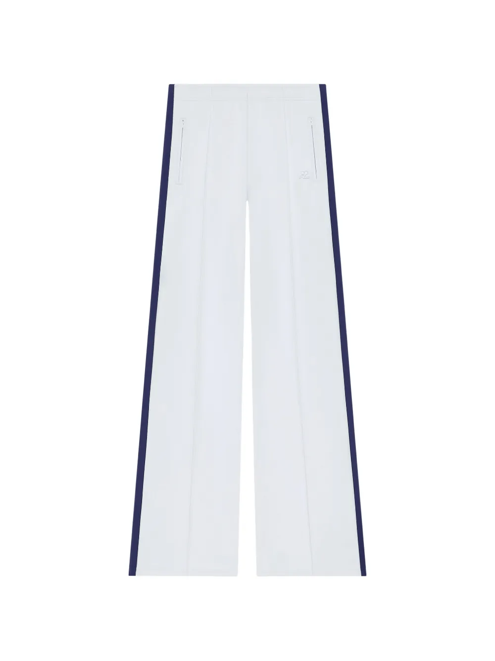 Courrèges Pantaloni sportivi con banda laterale - Blu