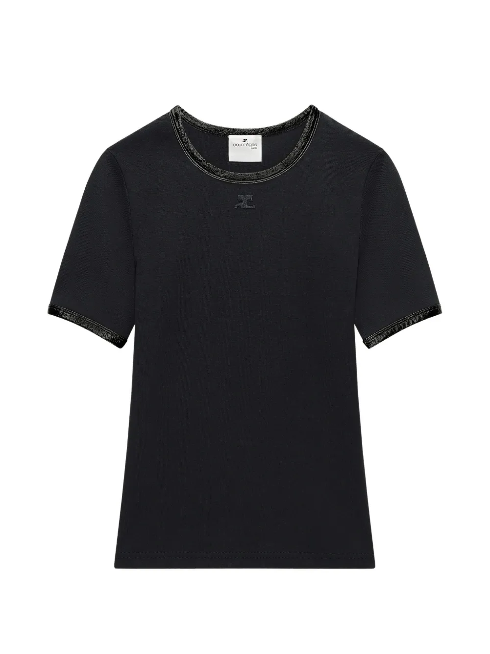 Courrèges vinyl-trim logo-patch T-shirt