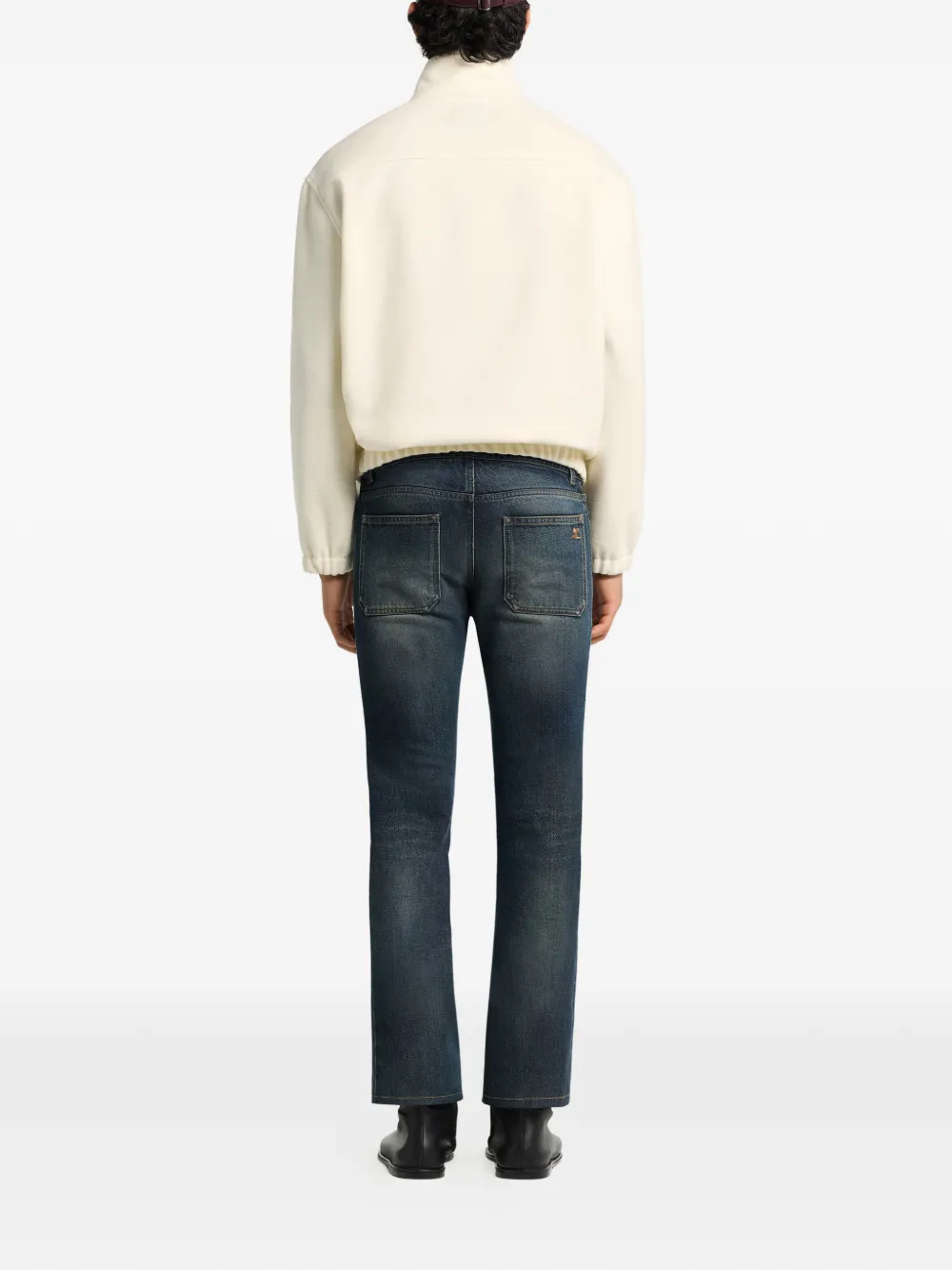 Courrèges Trui met hoge hals en kwartrits Beige