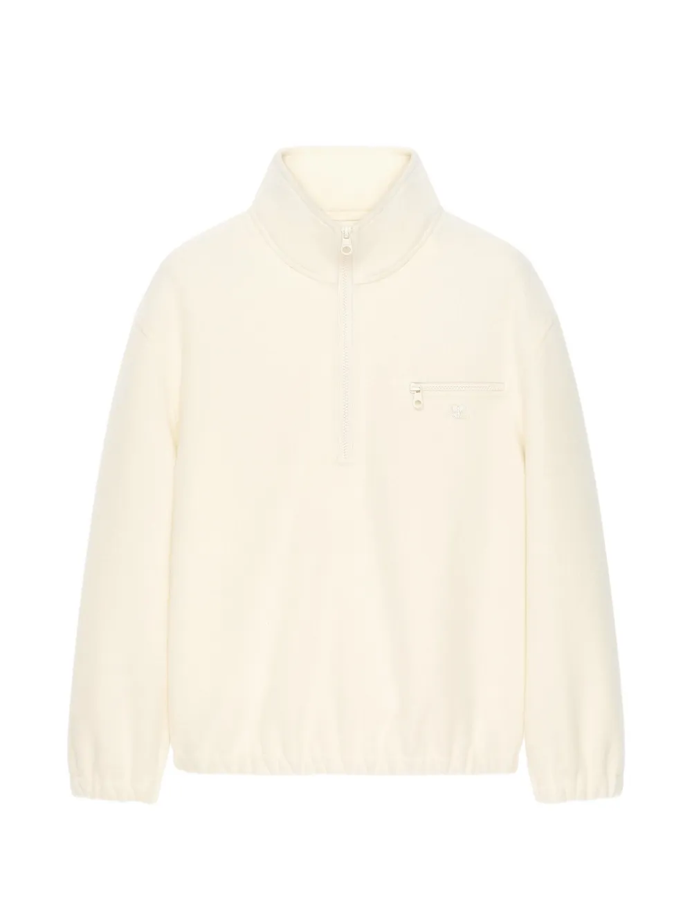 Courrèges Trui met hoge hals en kwartrits Beige