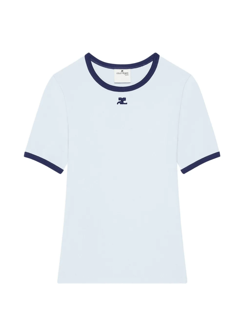 Courrèges logo-embroidered contrast-trim T-shirt