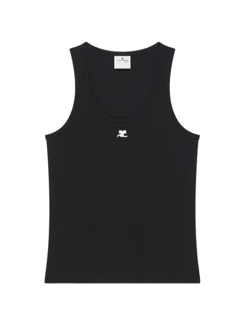 Courrèges top 90's de canalé con logo