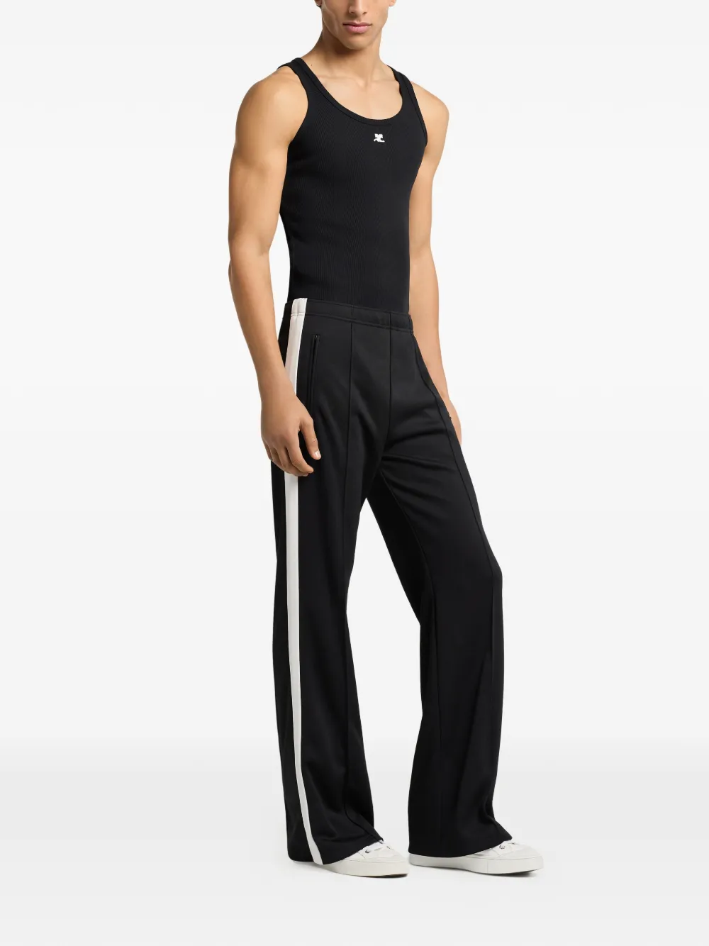 Courrèges Tanktop met logopatch Zwart
