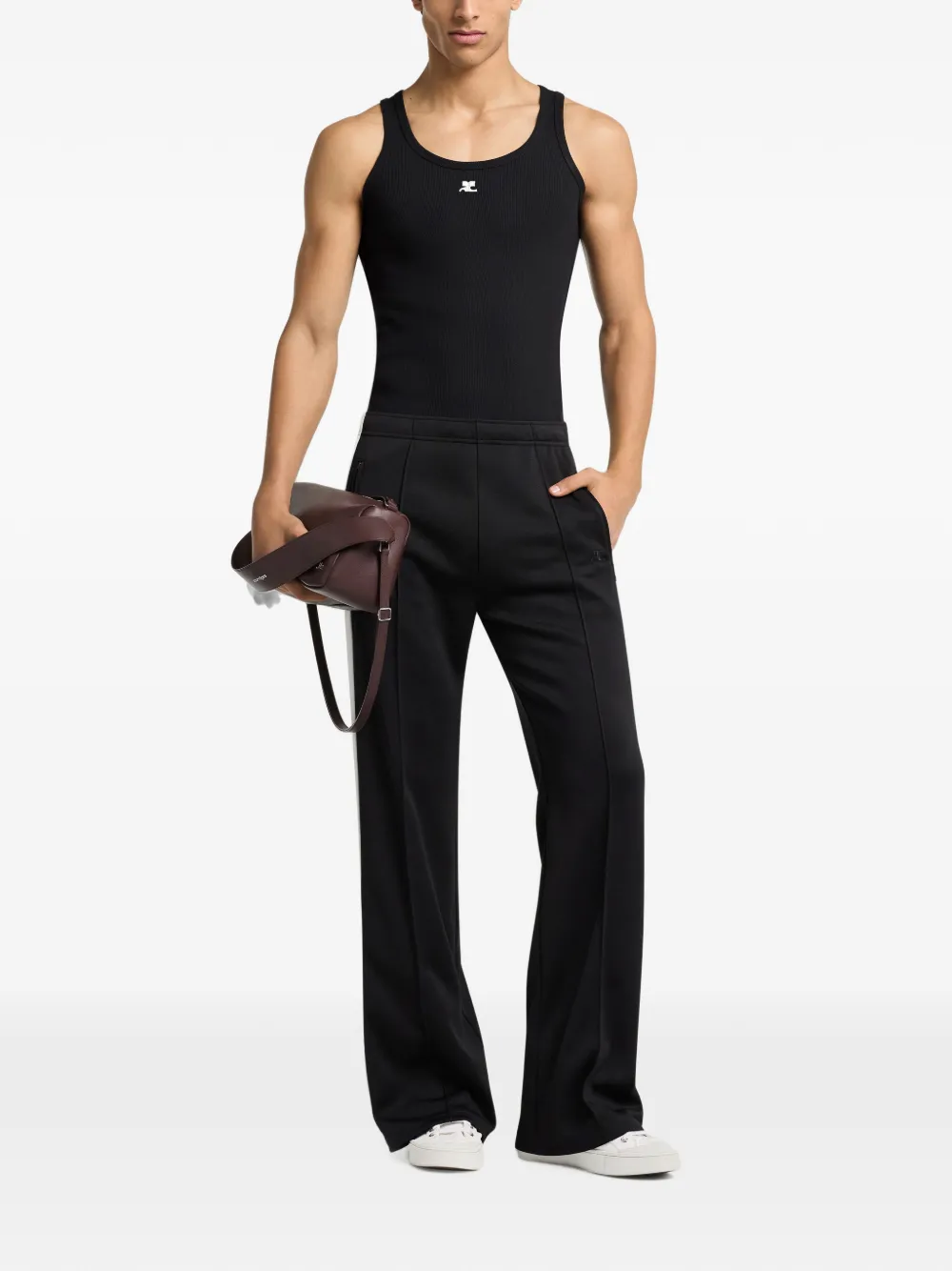 Courrèges Tanktop met logopatch Zwart