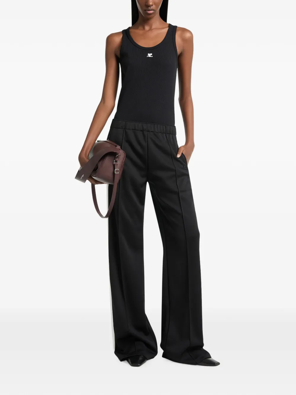 Courrèges Tanktop met logopatch Zwart