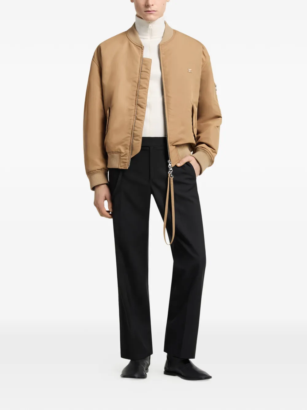 Courrèges Bomberjack met geborduurd logo Beige