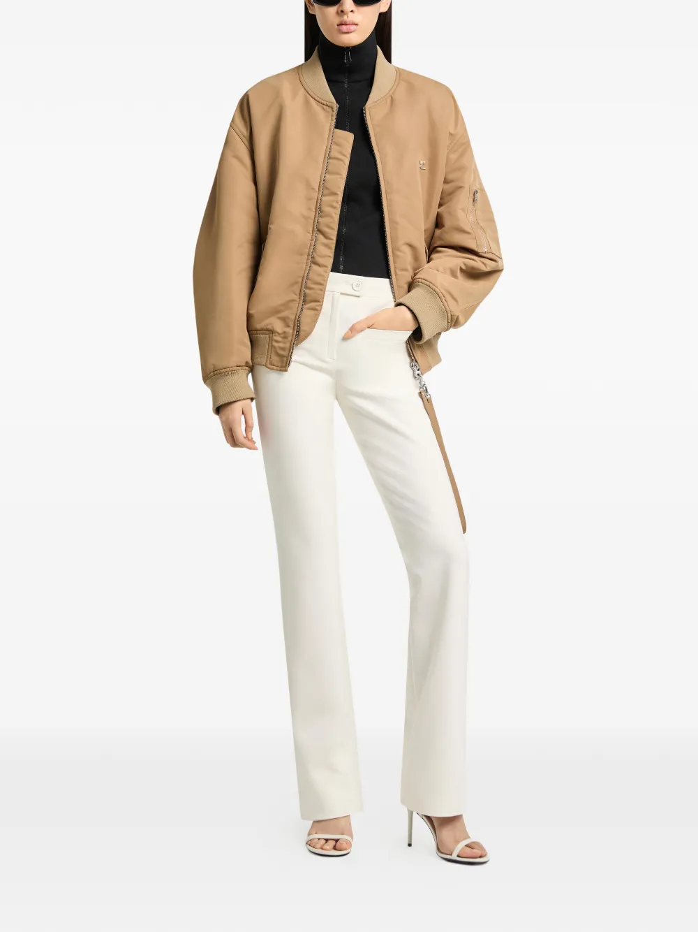 Courrèges Bomberjack met geborduurd logo Beige