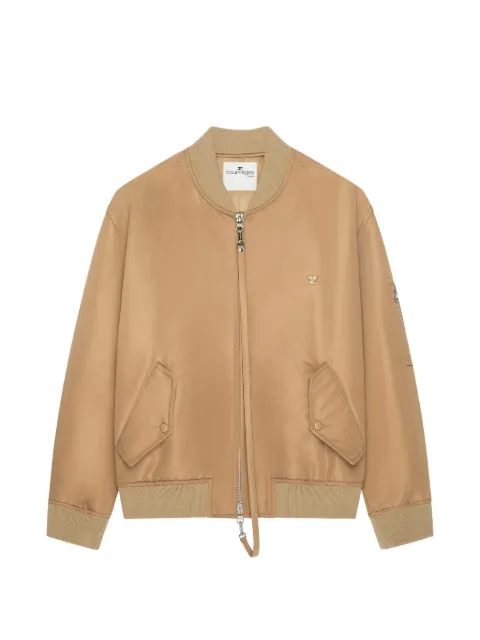 Courrèges logo-embroidered bomber jacket