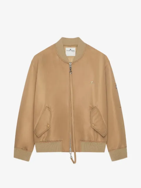 Courrèges logo-embroidered bomber jacket
