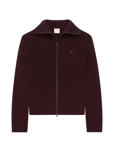 Courrèges ribbed-knit zipped cardigan
