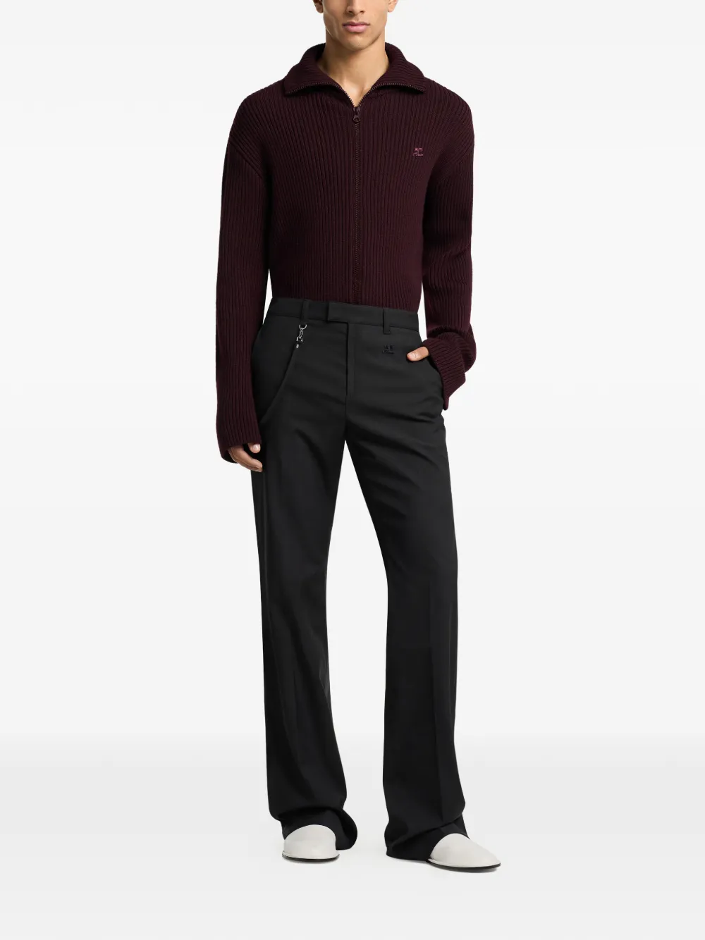 Courrèges Ribgebreide trui Rood