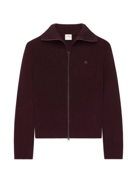 Courrèges ribbed wool zipped sweater
