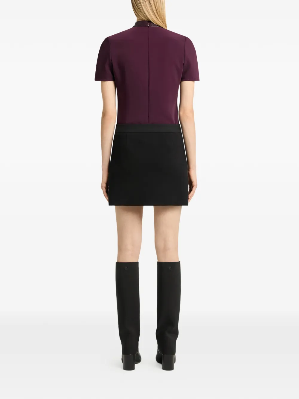 Courrèges Heritage blouse met vinyl kraag en logopatch Rood