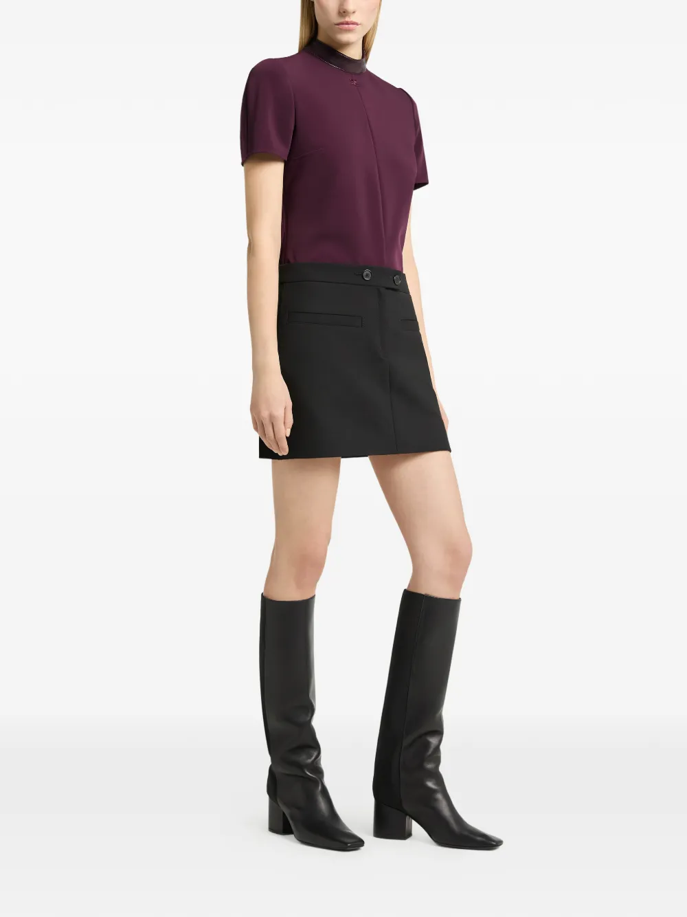 Courrèges Heritage blouse met vinyl kraag en logopatch Rood