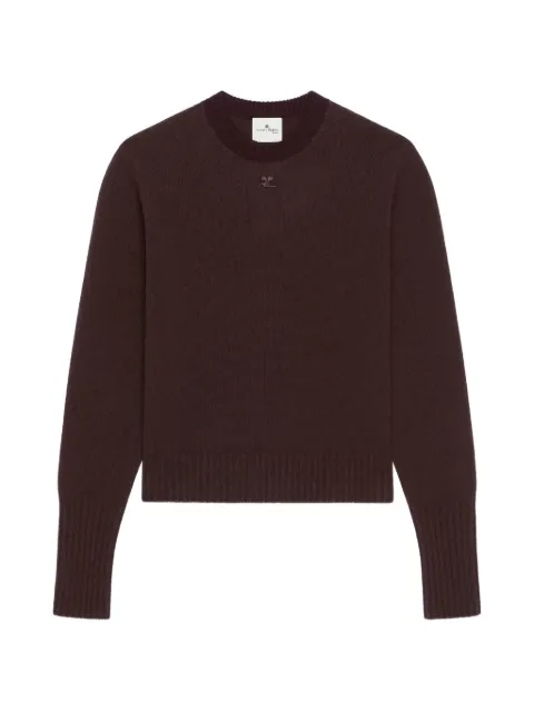 Courrèges suéter con cuello redondo y parche del logo